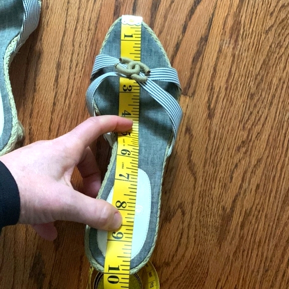 CHANEL Wedge Espadrille Sandals Size 38.5 - Picture 3 of 8